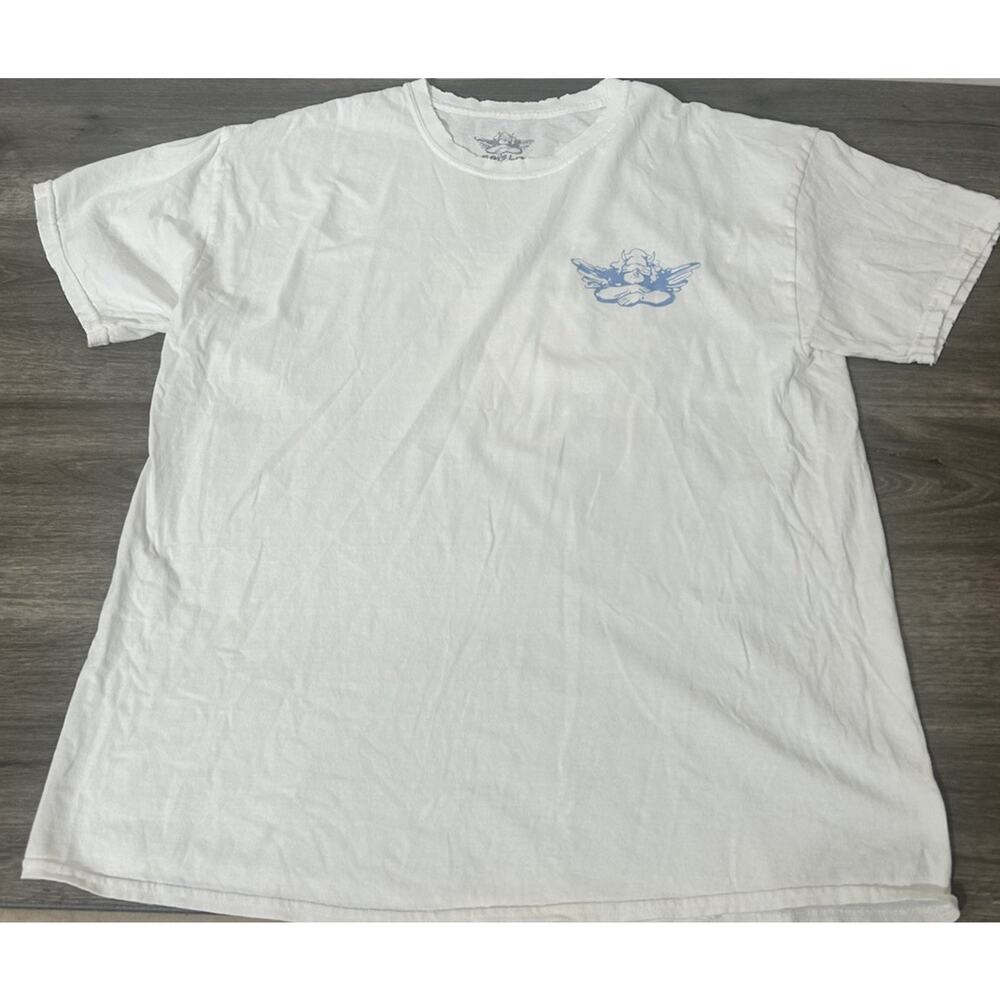 Boys Lie light White cotton graphic oversized crew neck tee t-shirt